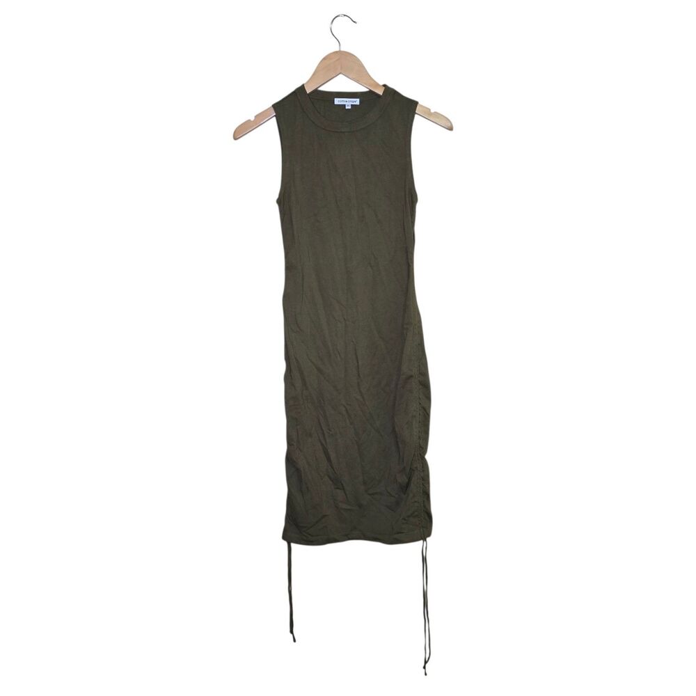 Cotton Citizen Lisbon Dress Women’s Size XS Green/ Drawstring Sides NWOT